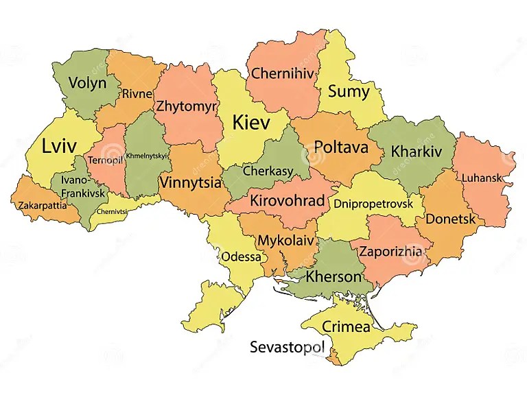 provinces of Ukraine - map